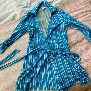 Diane Von Furstenberg Silk Mini Wrap Romper